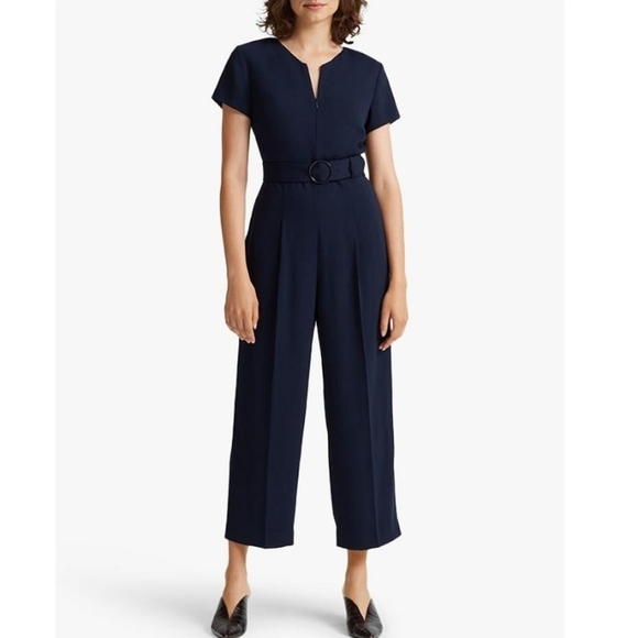 Club Monaco Hidden Zip Jumpsuit Navy Blue - Picture 1 of 7